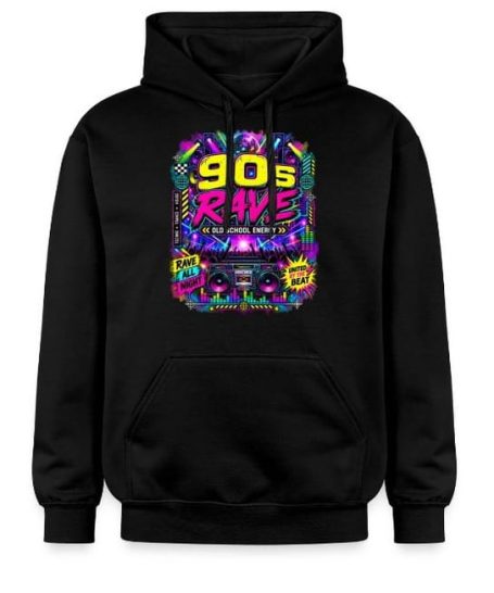 90s Electronic Techno Hoodie 90er-Jahre, Elektronik, Techno, Rave, Retro-Party, Hoodie, Pullover, Kleidung, Bekleidung Outfit für Festival