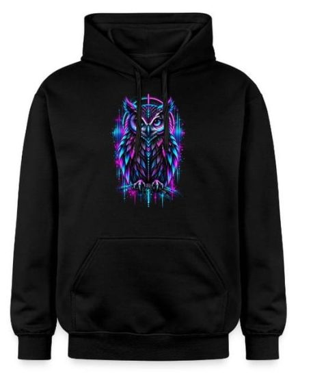 Techno Owl Hoodie Techno Owl Night Rave Electronic Techno Music Festival Party Hoodie Pullover Gift for Men and Women