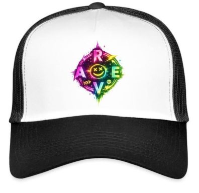 Rave EDM Hat Electronic Techno Rave EDM Trucker Cap Hat with Adjustable Mesh Back Accessoire