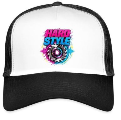 Hardstyle Hat Colorful Hardstyle Lettering Design Graphic Electronic Music Festival Rave EDM Gift Trucker Cap Hat with Adjustable Mesh Back