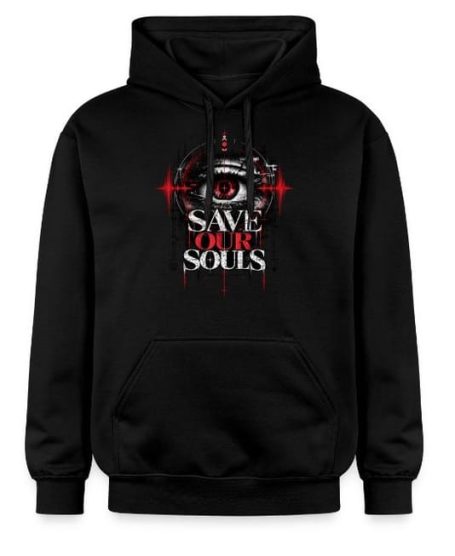 Save Our Souls Hoodie Save Our Souls Red Female Fragment Face Electronic Hard-Techno Music Design Pullover Hoodie Gift