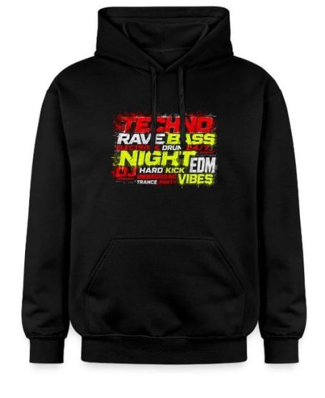 Techno Vibe Hoodie Techno Outfit, elektronische Musik, Rave, EDM – Kleidung, Oberteil und Pullover für Festivals