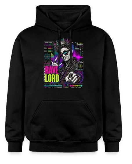 Rave Lord Hoodie Funny Techno Rave Lord Elecrtonic Music Festival Outfit Clothing Pullover Hoodie für EDM Party Festivals