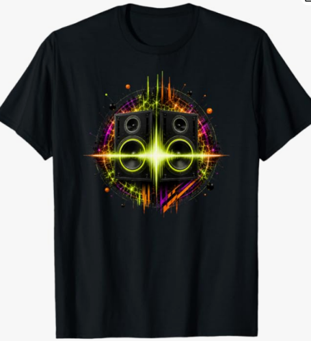 テクノ・EDM スピーカー ウェア テクノ・EDM スピーカー サウンドシステム ミュージックフェスティバル ギットデザイン Tシャツ
