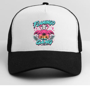 Flamingo Gang Trucker Cap Flamingo Gang Party Sommer Musik Festivals Outfit Cap Accessoire
