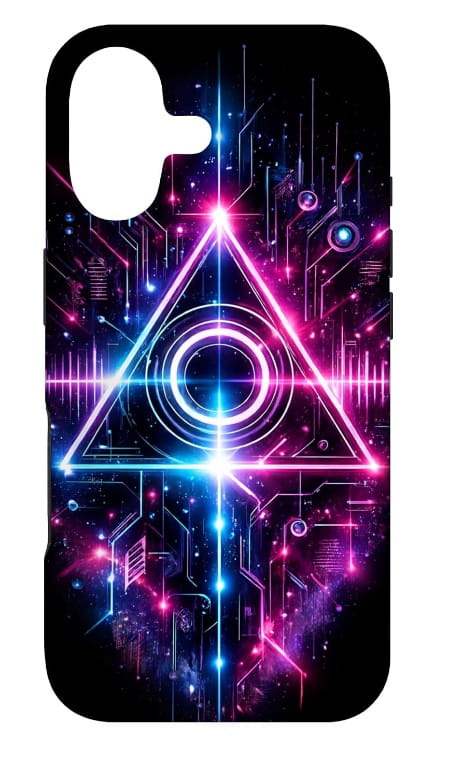 Neon Triangle Phone Case Futuristisches Techno Musik Neon Dreieck Triangle Cyberpunk Mobile Phone Case Smartphone Handyhülle für iPhone
