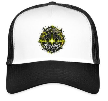 Techno Electronic Music Woldwide Speaker Soundwave Trucker Rave EDM Cap