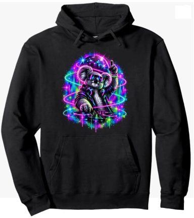 DJ Koala Hoodie Funny Humorous Techno Electronic Music DJ Koala Animal Hoodie Pullover Gift Clothing Merch Apparel Unisex