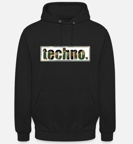 Techno Camo Camouflage Militär Musik Outfit Design Streetwear Hoodie Kapuzen-Pullover für Damen und Herren 