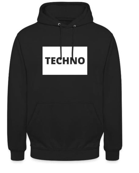 Techno-Schriftzug Hoodie Techno-Schriftzug, Rave-Kleidung, Outfit im Elektronik-Musik-Stil, Hoodie, Pullover für Festival