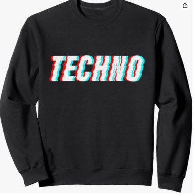 Techno Camouflage Style Militaire Texte Musique Électronique Festival Rave Sweat-Shirt