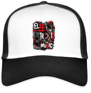 Electronic Techno Music Hat Electronic Techno Music Speaker EDM Trucker Cap Hat Gift with Adjustable Mesh Back