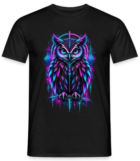 Techno Eule EDM Musik T-Shirt Outfit für Rave Festivals und für Damen und Herren 