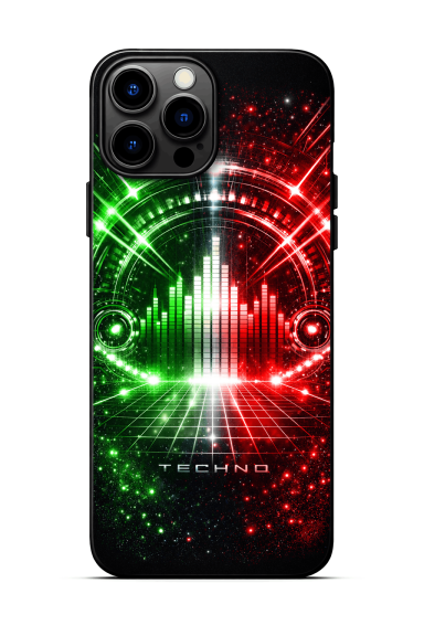 Techno Rave Custodie Techno Rave Patriotic Bandiera italiana con disegno musicale Soundwave per custodie iPhone