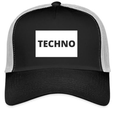 Techno Lettering Design Graphic Electronic Music Festival Rave EDM Gift Trucker Cap