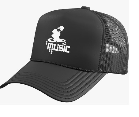 DJ Hat DJ Turntable Electronic Techno Music Trucker Cap Hat with Adjustable Mesh Back