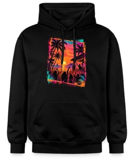 Sunset Beach Party Hoodie Funny Sunset Beach Party Electronic EDM Music Hoodie Pullover Gift