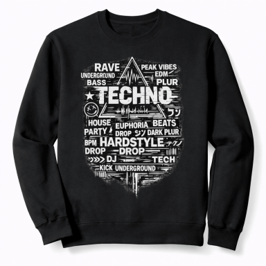 Techno Triangolo Felpa Techno Triangolo Rave EDM Underground Bass Musica Felpa