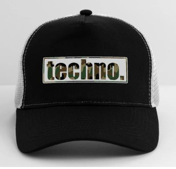 Techno Camo Trucker Cap Techno Camo Camouflage Militär Musik Outfit Design Cap Accessoire für Damen und Herren - Geschenk