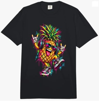 Ananas Rave T-Shirt 24,99 € Tanzende Lustiges Rave Ananas Techno Musik Malle und Mallorca Palmen Party Ferien Urlaub Oversized Look Multicolor T-Shirt Outfit Geschenk
