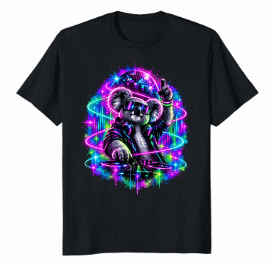 レイブ・コアラTシャツ 面白いダンス・レイブ・コアラTシャツ - 男女兼用エレクトロニックミュージック・テクノコーデ