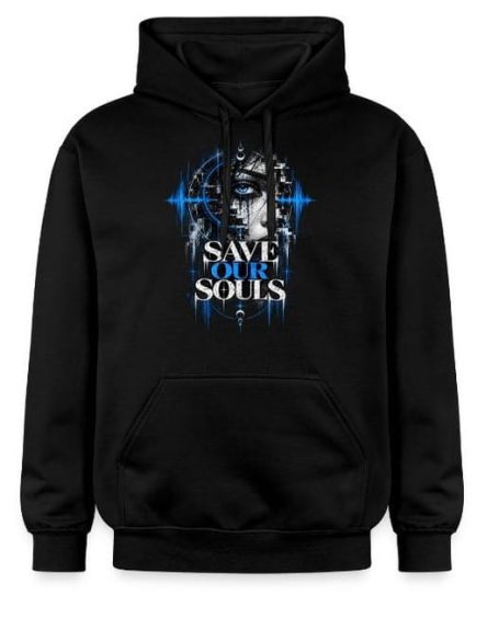 Save Our Souls Hoodie Save Our Souls Blue Female Face Fragment Techno Electronic Music EDM Hoodie Pullover Gift