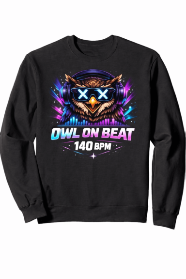 Gufo Techno Felpa Gufo On Beat 140 BPM Techno Rave Musica Elettronica Felpa