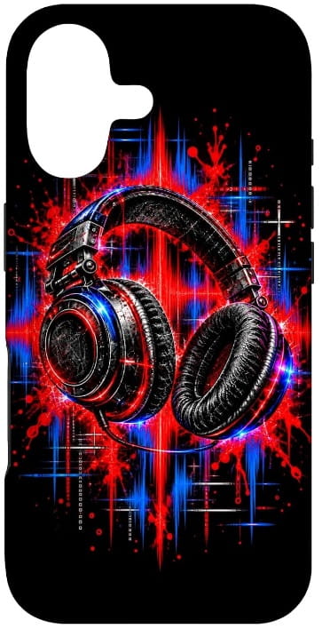 Kopfhörer Handy-Hülle Buntes Design mit Kopfhörern, elektronischer Musik, EDM, Techno und Trance Handy-Hülle Phone Case für Smartphones und iPhone