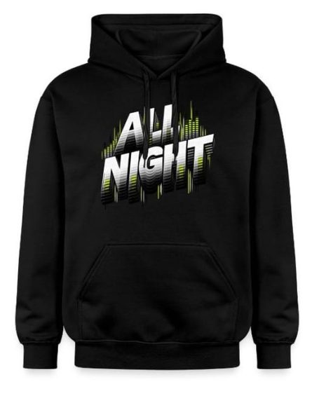 All Night Hoodie All Night Electronic Techno Music Yellow Equalizer Rave EDM Festival Hoodie Pullover Gift