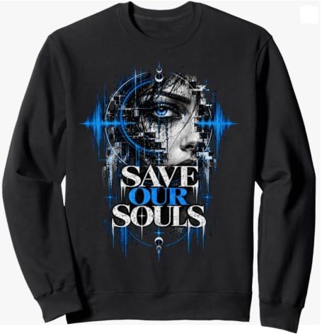 Save Our Souls Sweatshirt Save Our Souls Blue Eye Techno Music Design Outfit Sweatshirt - Suitable for techno fans, club nights, rave events, festivals and edm music