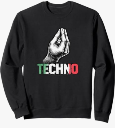 Divertida Techno - Gesto Italiano de Manos - Ropa Sudadera Divertida Techno - Gesto Italiano de Manos - Ropa Rave EDM Sudadera