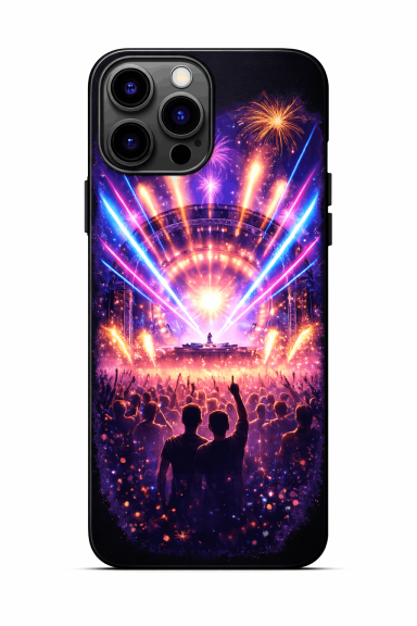 Diseño de ilustración para el Techno Festival con una multitud para fundas y Carcasa de iPhone.