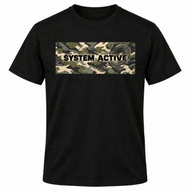 System Activ Camo Techno Music Bass Sound-System Design T-Shirt Clothing Apparel for Men and Women