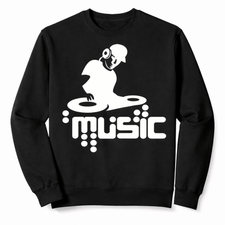 Techno DJ Party Club Musik Design mit Turntable Motiv Pullover Sweatshirt