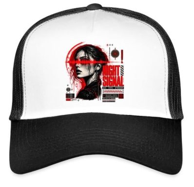 NIght Signal Hat NIght Signal Female Fragment Design Graphic Electronic Techno Music Festival Rave EDM Gift Trucker Cap Hat with Adjustable Mesh Back