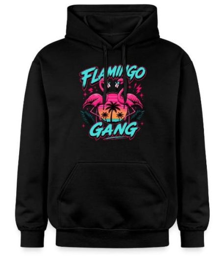 Flamingo Gang Hoodie Lustiges Flamingo Gang DJ Party Festival Statement Techno Trance EDM Musik Design Outfit Hoodie Pulli Rave Klamotten Bekleidung