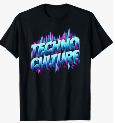 Techno Culture Electronic Music Typography Design T-Shirt for techno lovers, DJs, club scenes, festival visits and electronic music events.