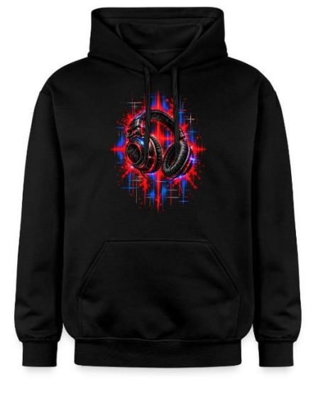 Kopfhörer Techno Hoodie Bunter Kopfhörer-Grunch-Effekt – Elektronische Techno-Rave-Musik – Hoodie, Pullover, Kleidung, Bekleidung, Geschenk