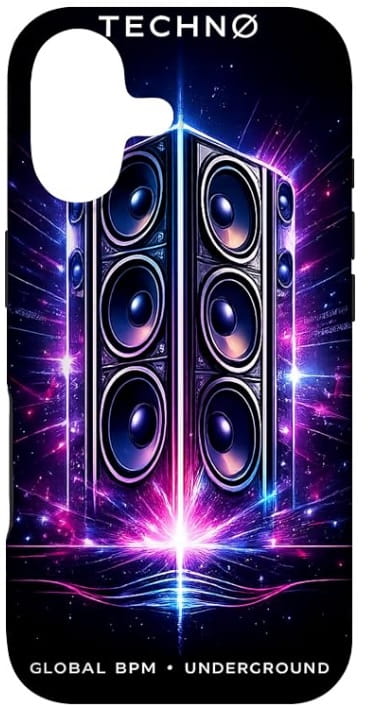 Techno Global Handy-Hülle Handy-Hülle Phone Case für iPhone Techno Musik Global BPM Underground Boxenturm Rave Festival