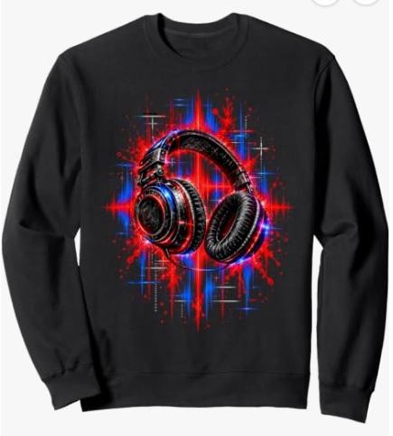 Headphone Sweatshirt Colored Headphones Electronic Music Techno Rave DJ Design Sweatshirt for DJs, electronic music listeners, festival visitors, club fans