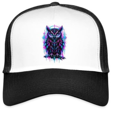 Techno Owl Night Rave Electronic Techno Music Trucker Cap Gift