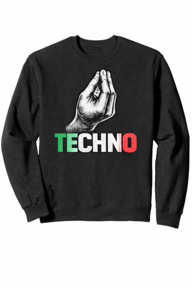 Gesto Italiano Felpa Divertente Techno Gesto Italiano Mano Rave EDM Felpa