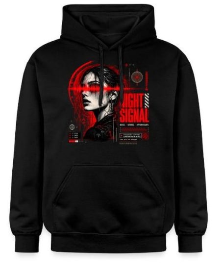 Rave Signal Hoodie Rave Signal Rot Fragment Frauengesicht Techno Elektronische Musik Grafik-Hoodie Pullover Kleidung Bekleidung Outfit