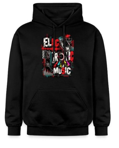 Electronic Music Hoodie Hoodie mit Grafikdesign im Stil elektronischer Musik und Lautsprecher-Motiven für Techno Rave Festivals - Merch - Klamotten Bekleidung