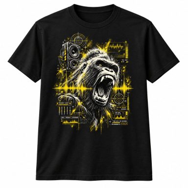 Maglietta con grafica “Roaring Gorilla Techno Festival” - Musica elettronica, Rave, EDM - per uomo e donna