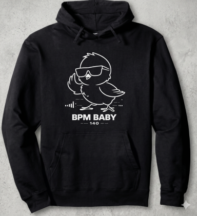 BPM Baby Chicken Hoodie Funny 140 BPM Baby Chicken Animal Electronic EDM Techno Rave Apparel Gift Design Pullover Hoodie for Men and Women and Club Nights