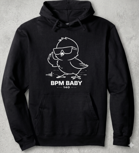 BPM Baby Chicken Hoodie Funny 140 BPM Baby Chicken Animal Electronic EDM Techno Rave Apparel Gift Design Pullover Hoodie for Men and Women and Club Nights