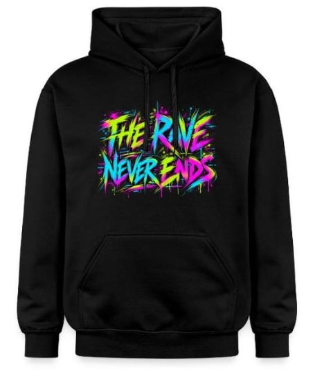 The Rave Never Ends Hoodie The Rave Never Ends Techno Electronic Music Hoodie Pullover for Men and Women