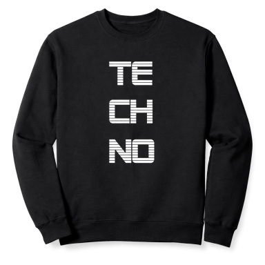 Techno Música Sudadera Ropa Diseño con letras de estilo techno para festivales de EDM y raves Sudadera Ropa