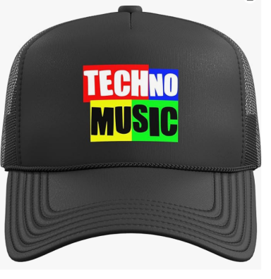 Techno Music Hat Techno Raver EDM Electronic Music Outfit Festival Outdoor leisure Design Trucker Hat with Adjustable Mesh Back
